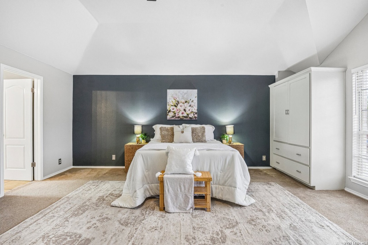 Staged primary bedroom at 232 Cordero Dr